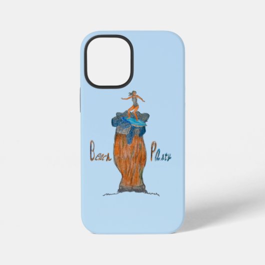 Coque iPhone 12 Mini Conception de fête sur la plage (Verso)
