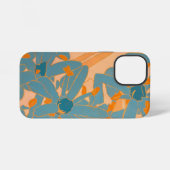 Coque iPhone 12 Mini Conception de feuille contemporaine dans housse de (Verso Horizontal)