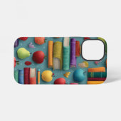 Coque iPhone 12 Mini Conception de retour à l'école avec livres et Appl (Verso Horizontal)