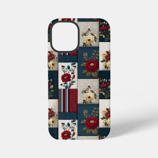 Coque iPhone 12 Mini Conception florale et géométrique rustique (Verso)