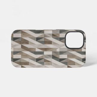 Coque iPhone 12 Mini Conception Géométrique Moderne - Beige et Gris Neu