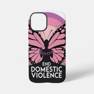 Coque iPhone 12 Mini Conception Papillon de Fin de Violence Domestique