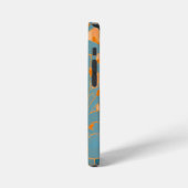 Coque iPhone 12 Mini Contemporary Leaf Design in Peach Phone Cover (Côté gauche)