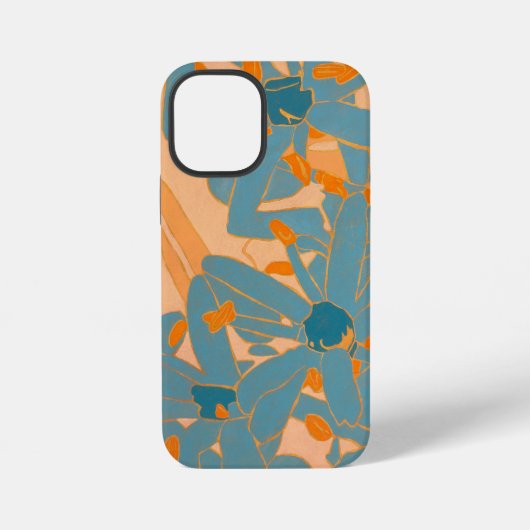 Coque iPhone 12 Mini Contemporary Leaf Design in Peach Phone Cover (Verso)