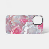 Coque iPhone 12 Mini Coque iphone Fleur sauvage rose mou| Fleurs roses (Verso Horizontal)