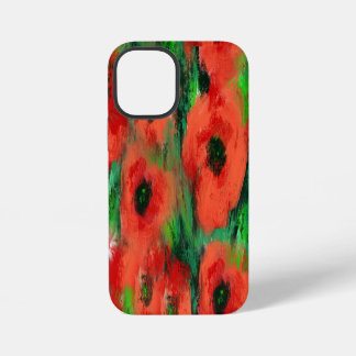 Coque iPhone 12 Mini Coquelicots rouges passionnés et feuillage vert ab