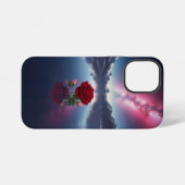 Coque iPhone 12 Mini Cosmic Rose: Galaxy Reflection on Serene Lake (Verso Horizontal)
