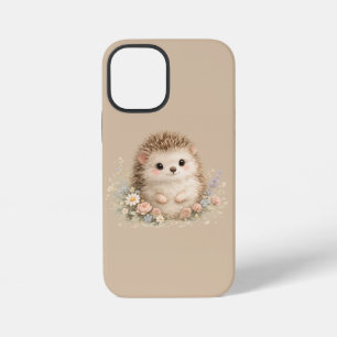 Coque iPhone 12 Mini Cottage fleuri Kawaii Hérisson Cadeau