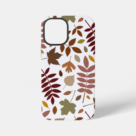 Coque iPhone 12 Mini Couleurs d'automne en blanc pour les Feuilles tomb (Verso)