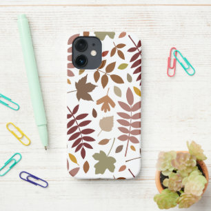 Coque iPhone 12 Mini Couleurs d'automne en blanc pour les Feuilles tomb