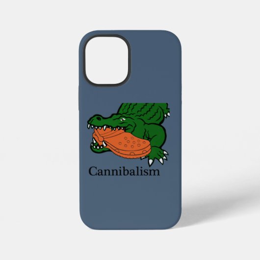 Coque iPhone 12 Mini Croc Drôle Mangeant des Crocs (Verso)