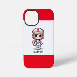 Coque iPhone 12 Mini Cute Manga Nurse avec cheveux blond bleu yeux Pers