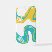 Coque iPhone 12 Mini Daisy Groove - Turquoise et jaune (Verso)