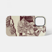 Coque iPhone 12 Mini dame boit du thé (Verso Horizontal)