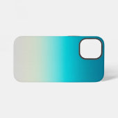 Coque iPhone 12 Mini Dégradé de sarcelle moderne ombré (Verso Horizontal)