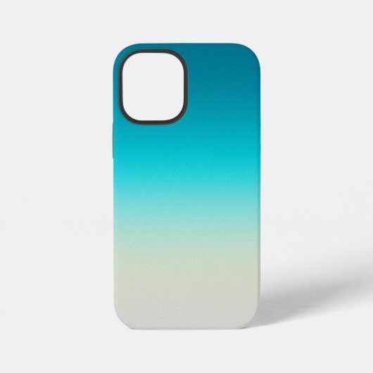 Coque iPhone 12 Mini Dégradé de sarcelle moderne ombré (Verso)