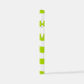 Coque iPhone 12 Mini Des rayures inégales dans la chaux Vert et Blanc (Côté gauche)