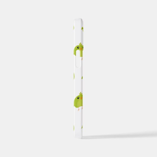 Coque iPhone 12 Mini Dessin d'oiseau vert (Côté droit)