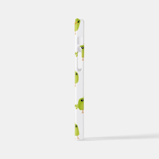 Coque iPhone 12 Mini Dessin d'oiseau vert (Côté gauche)