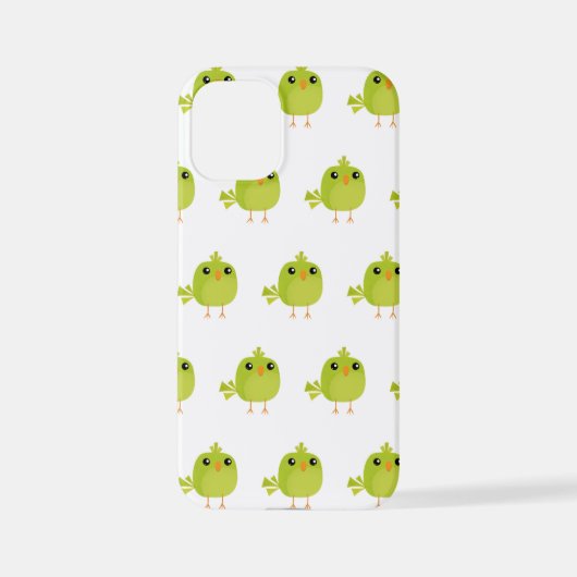 Coque iPhone 12 Mini Dessin d'oiseau vert (Verso)