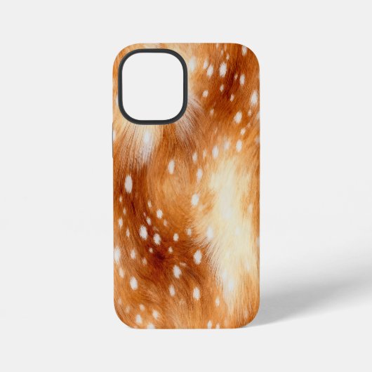 Coque iPhone 12 Mini Doux Fourrure Faon Bois Douillet (Verso)