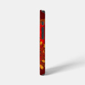 Coque iPhone 12 Mini Dragon chinois design rouge et or (Côté gauche)