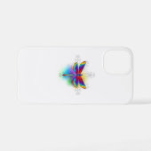 Coque iPhone 12 Mini Dragonfly en arc-en-ciel (Verso Horizontal)