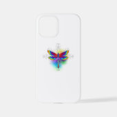 Coque iPhone 12 Mini Dragonfly en arc-en-ciel (Verso)