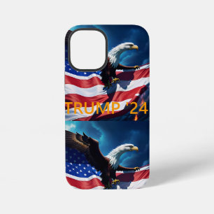 Coque iPhone 12 Mini Drapeau Américain Aigle Américain TRUMP 2024