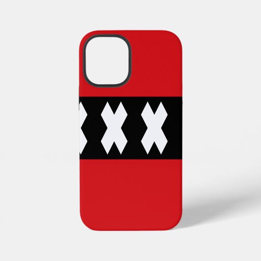 Coque iPhone 12 Mini Drapeau d'Amsterdam (Verso)