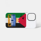 Coque iPhone 12 Mini drapeau de la Palestine texte arabe (Verso Horizontal)