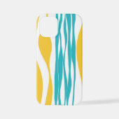 Coque iPhone 12 Mini Ebb et flux - Turquoise & Jaune (Verso)