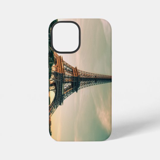 Coque iPhone 12 Mini Eiffel tour lancer oreiller (Verso)