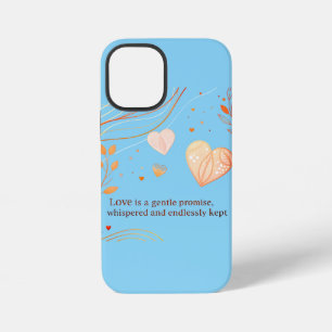 Coque iPhone 12 Mini Élégante Art de l'Amour au Coeur d'Or