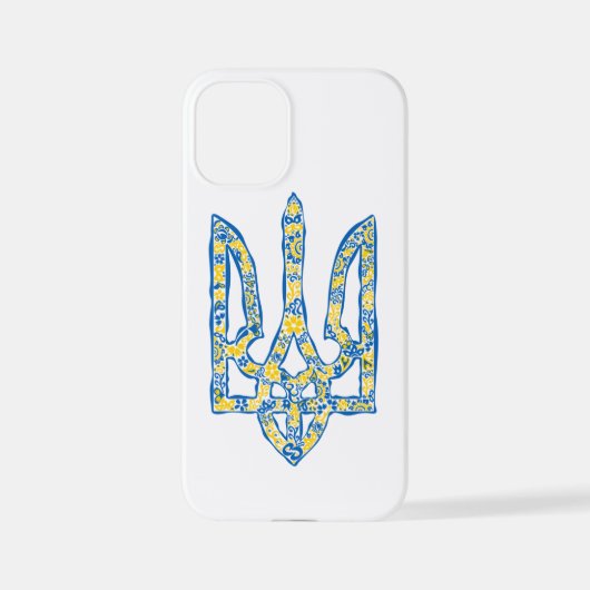 Coque iPhone 12 Mini Emblème national de l'Ukraine (Verso)