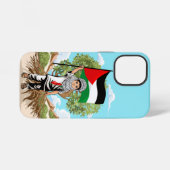Coque iPhone 12 Mini Enfant avec le drapeau de Keffiyeh Palestine (Verso Horizontal)