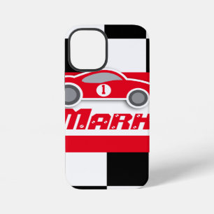 Coque iPhone 12 Mini Enfants faisant de la course en voiture de sport r