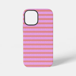 Coque iPhone 12 Mini Étui de téléphone à rayures roses mignon