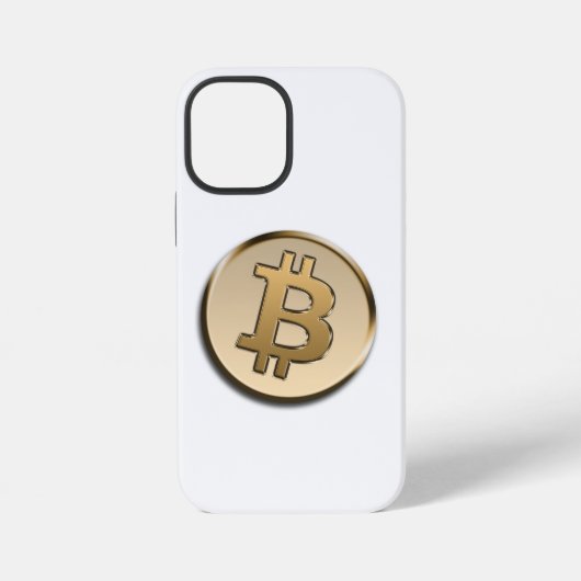 Coque iPhone 12 Mini Étui de téléphone Bitcoin doré (Verso)