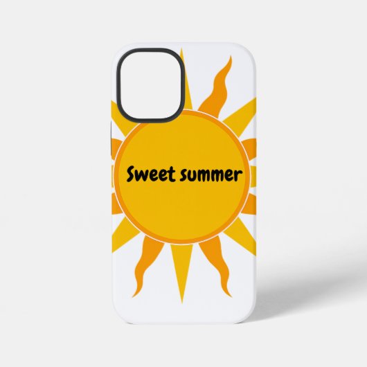 Coque iPhone 12 Mini Étui de téléphone graphique blanc Soleil d'été dou (Verso)