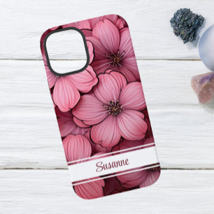 Coque iPhone 12 Mini Étui personnalisable Fleur de cerisier rose pour i