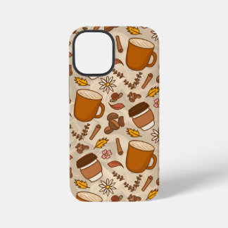 Coque iPhone 12 Mini Étui pour iPhone 12 Mini Feuilles d'automne Café F