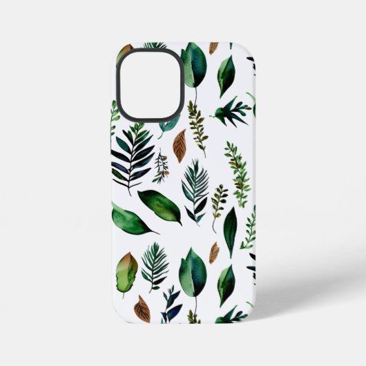 Coque iPhone 12 Mini Feuillage botanique vert Nature (Verso)