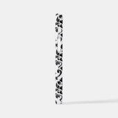 Coque iPhone 12 Mini Feuille Damask Lg Motif noir sur blanc (Côté gauche)