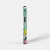 Coque iPhone 12 Mini Feuilles et Fleurs Tropicales Pastel (Côté droit)