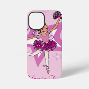 Coque iPhone 12 Mini Filles danseuse étoile cheveux noirs nommée rose