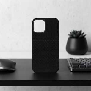 Coque iPhone 12 Mini Finition Micro Tech Carbone Noir Stealth Élégante