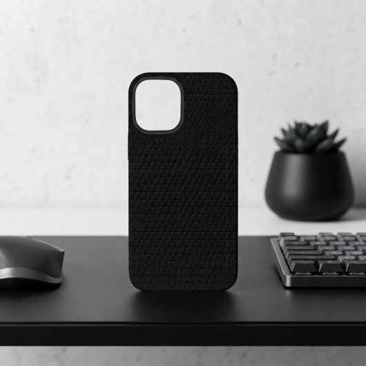 Coque iPhone 12 Mini Finition Micro Tech Carbone Noir Stealth Élégante