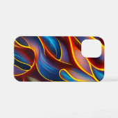 Coque iPhone 12 Mini Flammes rouges bleues Abstraites (Verso Horizontal)
