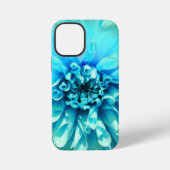 Coque iPhone 12 Mini Fleur bleu clair Dahlia (Verso)